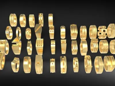 Lot of Various  Mens Rings Collection Bulk  package SALE 3D print model