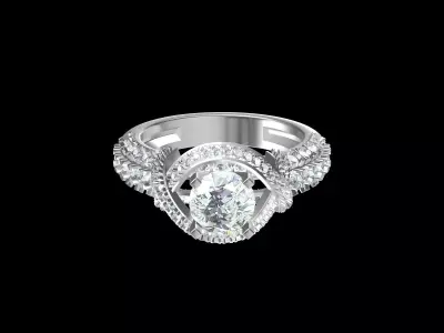Solitaire Engagement Ring 3D print model 64