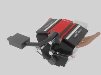 Supercharged V6 Engine  Free low-poly 3D model