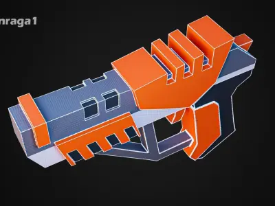 Sci fi pistol G3 Low-poly 3D model