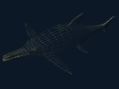 Ichtyosaurus shark Low-poly 3D model