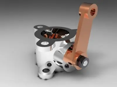Valve metal pipe with two holes Free 3D model