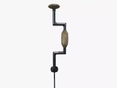 Medieval Bit Brace Drill Low-poly 3D model