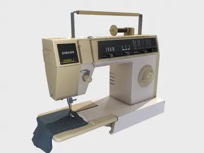 Detailed Sewing Machine - PBR Low-poly 3D model