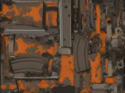 Battle Worn Assault Rifle 3D Model Military Prop Low-poly 3D model