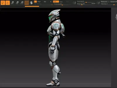 Futuristic Soldier Robot Quad Mesh Game Ready HD PBR Textures  Low-poly 3D model