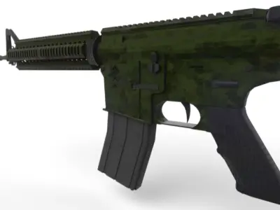 M4A1 Camouflage Green Free low-poly 3D model