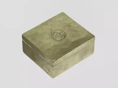 Brass Snuff Box Oriental photogrammetry scan PBR 4K textures Low-poly 3D model