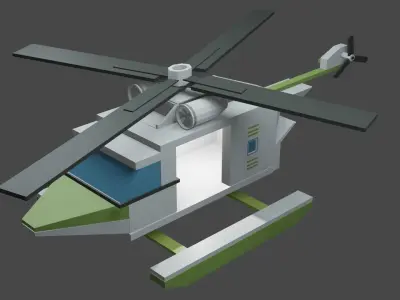 Helicopter Low-poly 3D model get