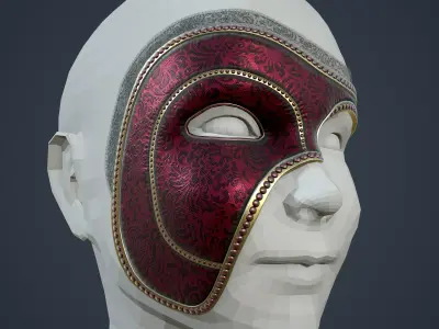 Masquerade Mask Low-poly 3D model