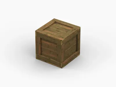 Stack of Wooden Crates on Cargo Pallet Low-poly 3D model