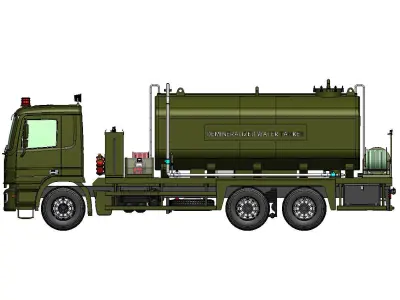 Demineralized Water Truck 3D Model Military 3D model