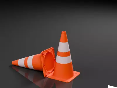 Low Poly Realistic Traffic Cone  Free low-poly 3D model
