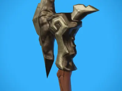 Stylized Axe Weapon Low Poly Game Ready 1k Tris Low-poly 3D model