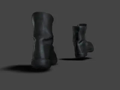SHOE-002 Walking Black Boots Low-poly 3D model