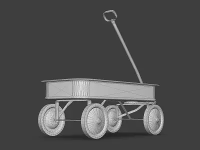 Toy Cart Low-poly 3D model
