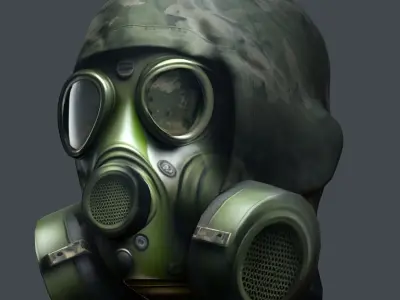 Helmet 3d model military combat Military Low-poly Low-poly 3D model 7