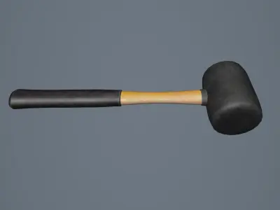 Rubber Hammer 01 Low-poly 3D model