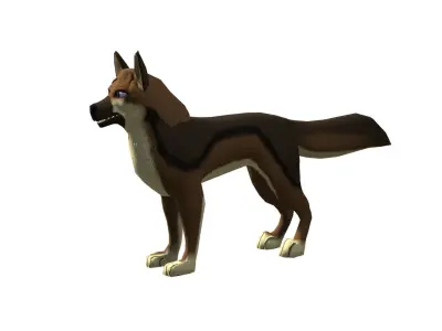 Stylized Dog Game Ready Rigged Low-poly 3D model