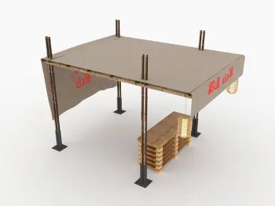 Canopy Sales Booth for Outdoor Events Low-poly 3D model