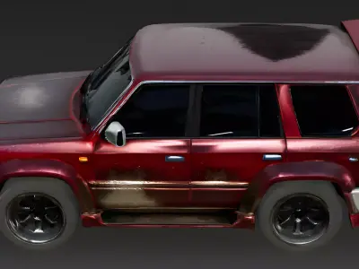 Weathered Custom Widebody Classic SUV 3D Model Low-poly 3D model
