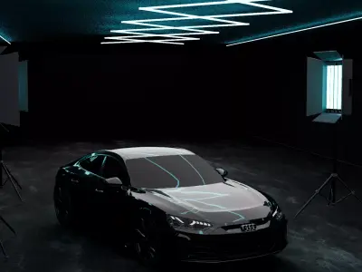 Car Studio -  Virtual Showroom  Low-poly 3D model