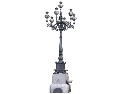 Decorate Lamppost Fountain Vatican 3D model