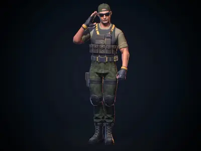 Striker Low-poly 3D model