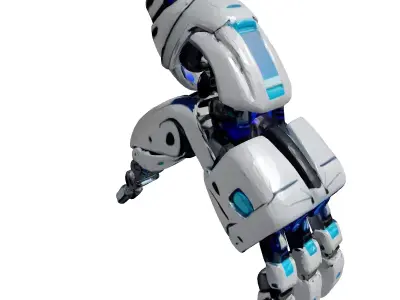 Futuristic Robotic Hand with Glow 3D model
