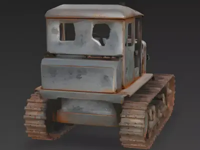 WWI Artillery Tractor Remains 3D Model 3D Model Low-poly 3D model