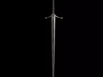 Fantasy Claymore Model Game Ready Low-poly 3D model