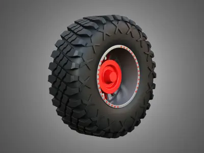Buggy Wheel and Tire 2 3D model