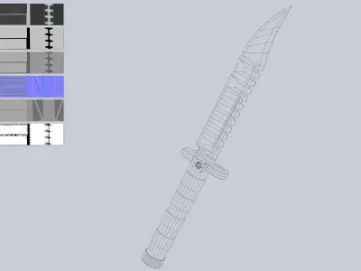 Combat knife Low-poly 3D model purchase