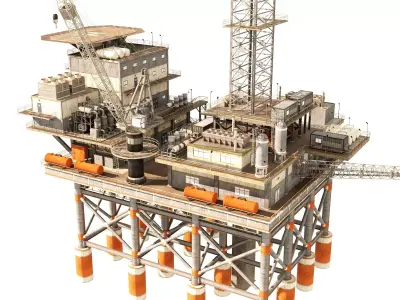 Oil Platform 3D model 2