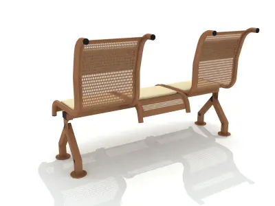  3D Metro Station Bench 13 3D model
