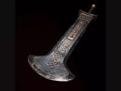 Medieval great viking sword Game ready Low-poly 3D model