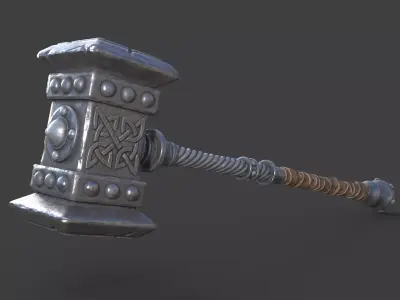 Viking Heavy Hammer Low-poly 3D model