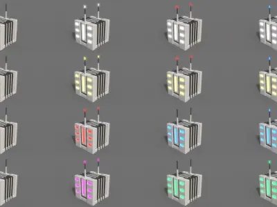 PBR Sci-Fi Building A01 Low-poly 3D model