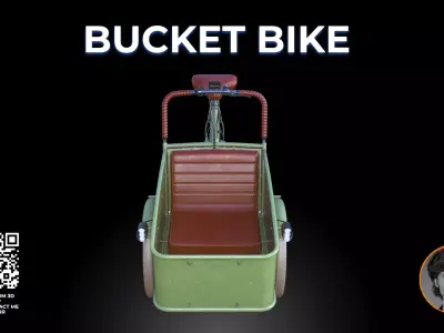 Industrial Cargo Tricycle - 3D Model Heavy-Duty Bucket Bike 3D model