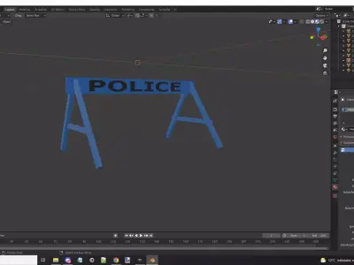 police barrier 3D model