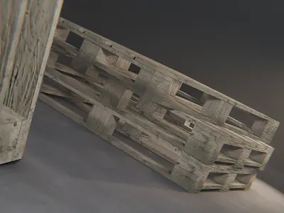 Industrial Wooden Pallet Free low-poly 3D model