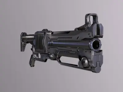 Metal Shotgun Low-poly 3D model