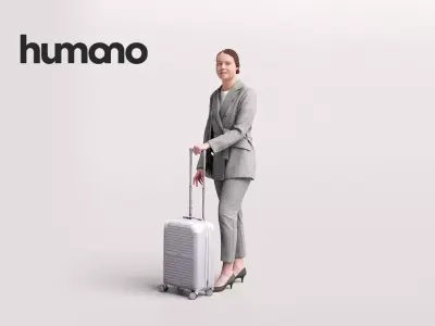 Humano Traveling Woman with suitcase 2206-3 3D model