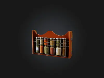 Spice Rack Low-poly 3D model
