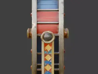 Abandoned Festive Carnival Spinning Wheel 3D Model Low-poly 3D model