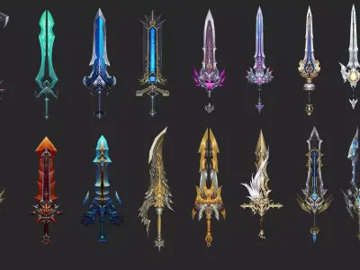 Pack With Fantasy Swords - Part 17 Free low-poly 3D model