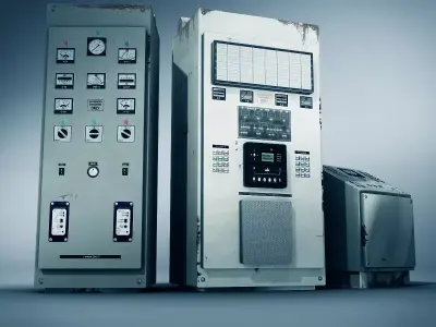 Industrial Units Low-poly 3D model