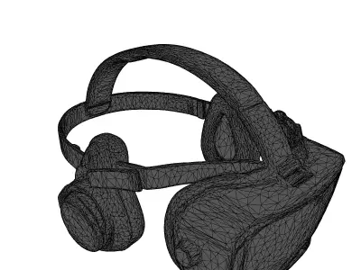 Modern VR Headset with Headphones 3D model