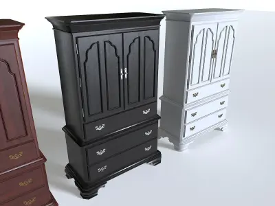 Classic Cabinet pack 4 Low-poly 3D model