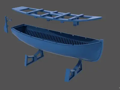 8m and 60cm italian ww2 lifeboat - Personal lic - 1-100 scale 3D print model